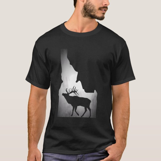 Idaho Elk Hunting T Shirt (Framsida)