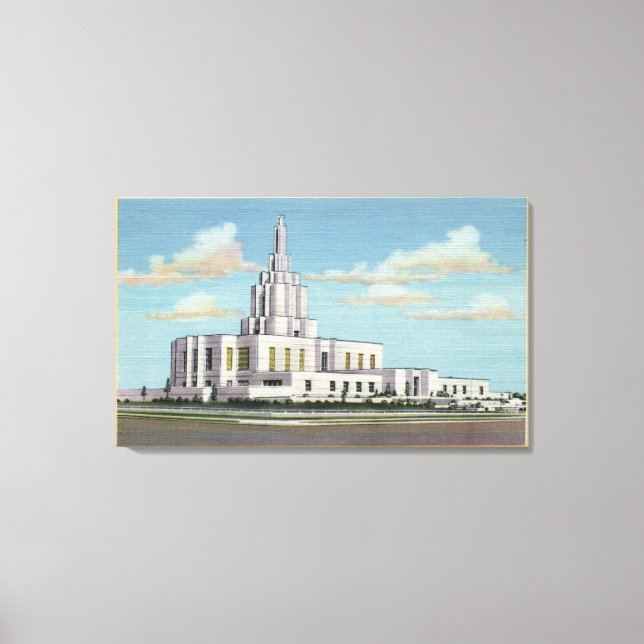 Idaho Falls, ID - Mormon Temple View Canvastryck (Framsida)