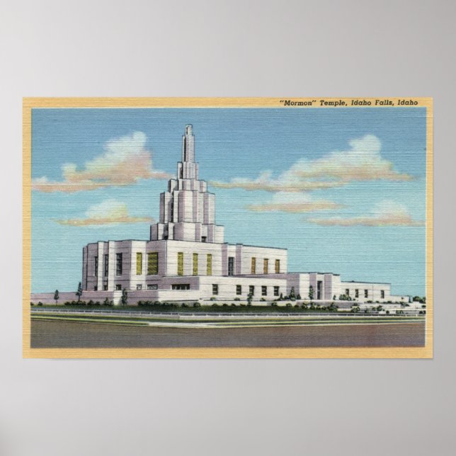 Idaho Falls, ID - Mormon Temple View Poster (Framsidan)