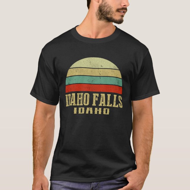 IDAHO-FALLS IDAHO Vintage Retro Sunset T Shirt (Framsida)