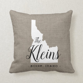 Idaho Family Monogram State Dekorativ kudde