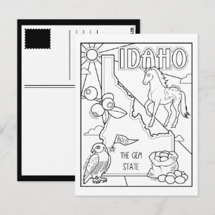 idaho färg me collage vykort