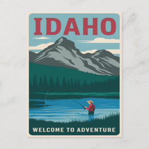 Idaho Fishing Äventyr Vykort