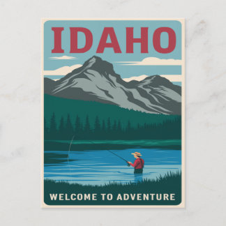 Idaho Fishing Äventyr Vykort
