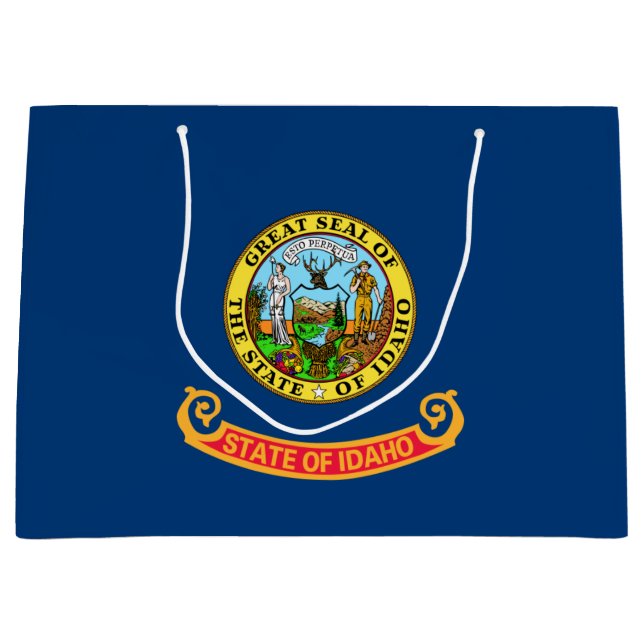 Idaho Flagga: ädelstensstaten, Amerika Mountain We (Framsidan)