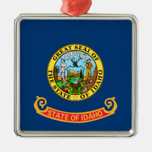 Idaho Flagga, ädelstensstaten, amerikanska delstat Julgransprydnad Metall