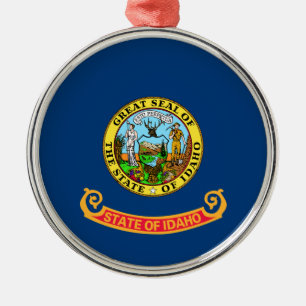 Idaho Flagga, ädelstensstaten, amerikanska delstat Julgransprydnad Metall