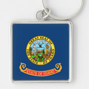 Idaho Flagga, delstaten Gem, amerikanska stater Fyrkantig Silverfärgad Nyckelring