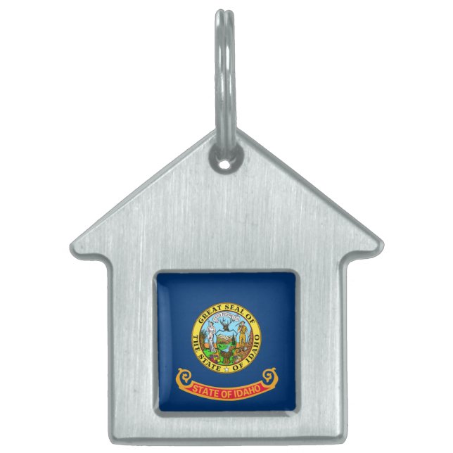 Idaho Flagga: delstaten Gem, Västern America Mount ID-bricka Husdjur (Framsidan)