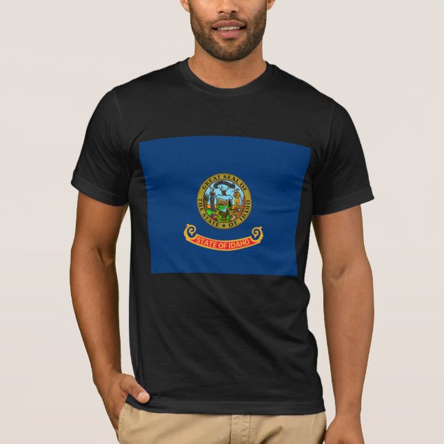 Idaho Flagga: delstaten Gem, Västern America Mount T Shirt (Framsida)