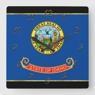 Idaho flagga fyrkantig klocka