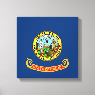 Idaho Flagga: Juvelstaten, Amerika Mountain West Canvastryck