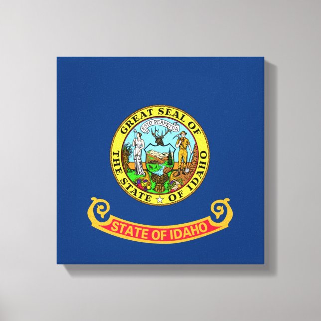 Idaho Flagga: Juvelstaten, Amerika Mountain West Canvastryck (Framsida)
