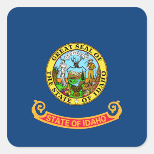 Idaho Flagga: the Gem State, Amerika Mountain West Fyrkantigt Klistermärke
