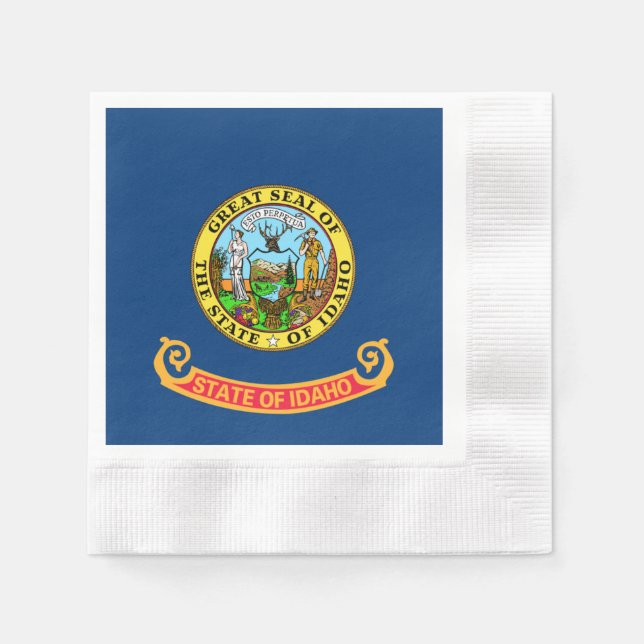 Idaho Flagga: the Gem State, Amerika Mountain West Pappersservett (Framsidan)