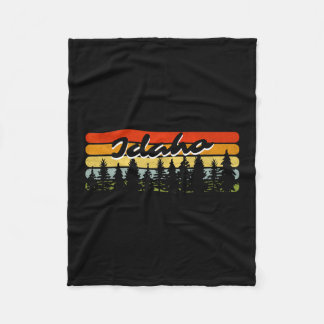 Idaho Forest Sunset Trees Cabin Theme Souvenir  Fleecefilt