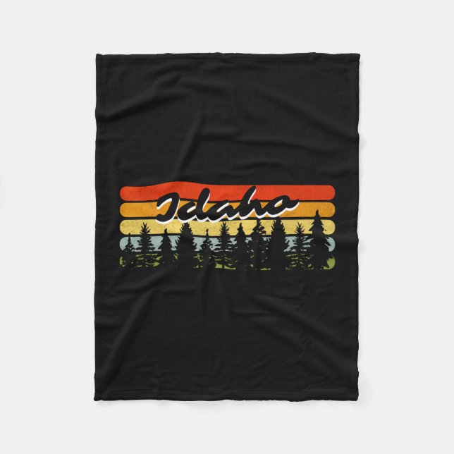 Idaho Forest Sunset Trees Cabin Theme Souvenir  Fleecefilt (Framsidan)