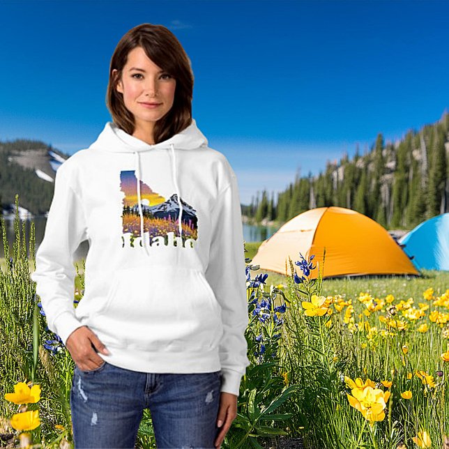 Idaho-form med berg och vilda blommor t shirt (Skapare uppladdad)