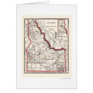 Idaho församling & järnvägkarta 1896 hälsningskort