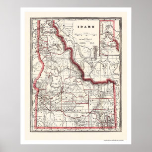Idaho församling & järnvägkarta 1896 poster
