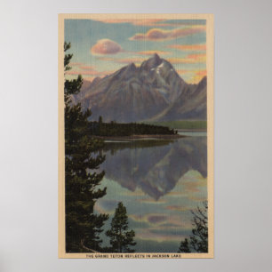 Idaho - Grand Teton Reflection on Jackson Sjö Poster