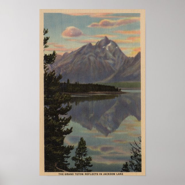 Idaho - Grand Teton Reflection on Jackson Sjö Poster (Framsidan)