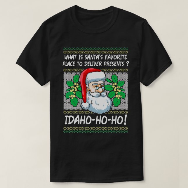 Idaho Ho Funny jultomten Jokes Gift T Shirt (Design framsida)