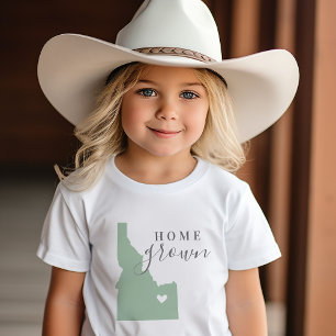 Idaho Home Grown Redigerbar Färg-stat Karta T Shirt
