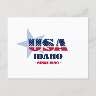 Idaho i rött, vitt och blått vykort