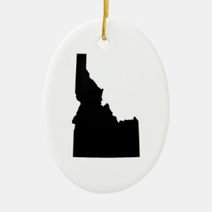 Idaho i svart julgransprydnad keramik