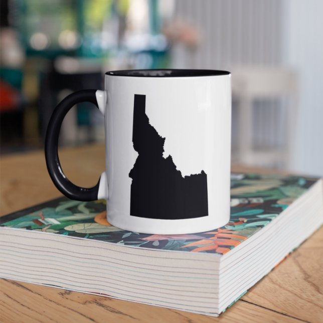 Idaho i svart mugg (Add text to create your own souvenir coffee cup.)