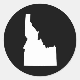 Idaho i vitt runt klistermärke