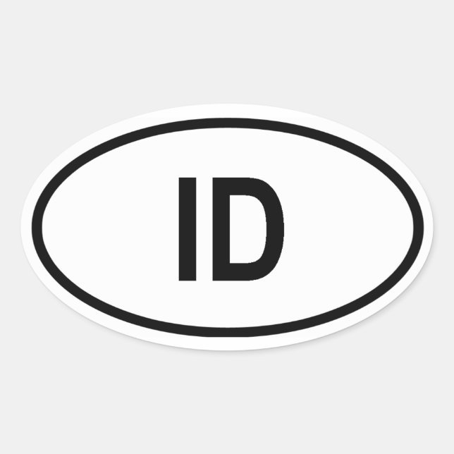 Idaho "ID" Ovalt Klistermärke (Framsida)