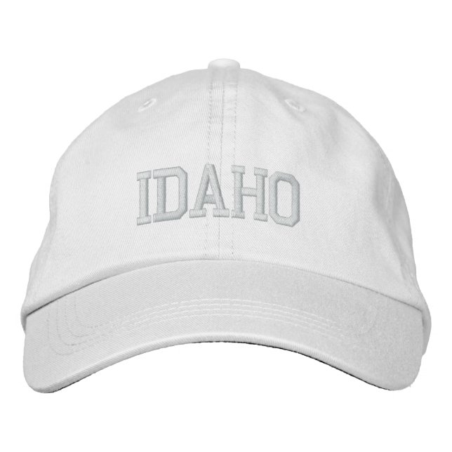 Idaho inbroderade Basic justerbar kapsyvit Broderad Keps (Framsida)