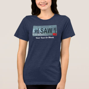 Idaho "Jag såg 1" Sasquatch-registreringsskylt T Shirt