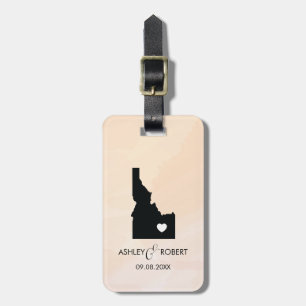 Idaho Karta Bröllop Luggage Tag, parets Namn Bagagebricka