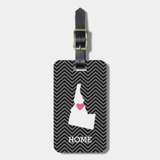 Idaho Karta Home State Kärlek med Anpassningsbar H Bagagebricka (Vertikal Framsida)