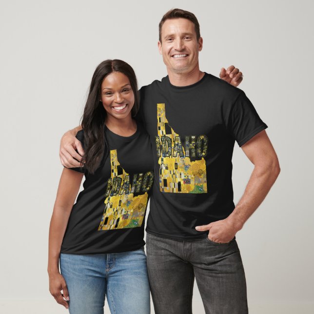 Idaho Karta och Text T Shirt (Unisex)