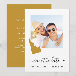 Idaho Karta Photo Bröllop spara datum Card Datumet