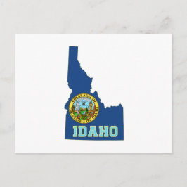 Idaho Karta Shaped Statlig flagga Vykort