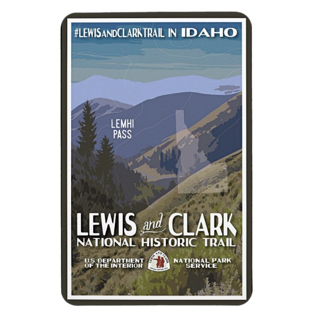 Idaho. Lewis & Clark Trail Magnet (Vertikal)
