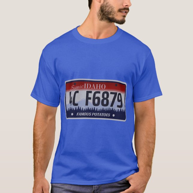 Idaho License Plate T Shirt (Framsida)