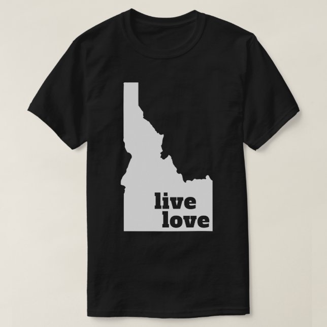 Idaho Live Kärlek Idaho T Shirt (Design framsida)