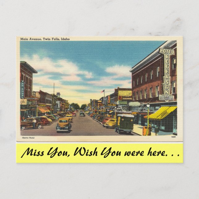 Idaho, Main Avenue, Twin Falls Vykort (Framsida)