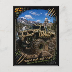 Idaho Monster Truck Terrängkonst Vykort