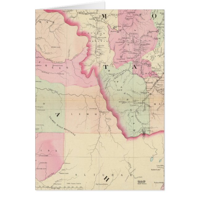 Idaho, Montana väster Hälsningskort (Framsidan)