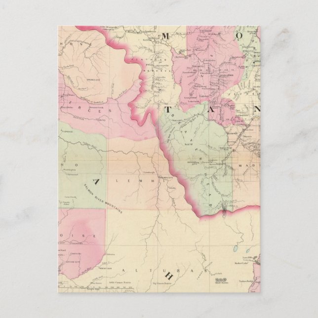 Idaho, Montana väster Vykort (Framsida)