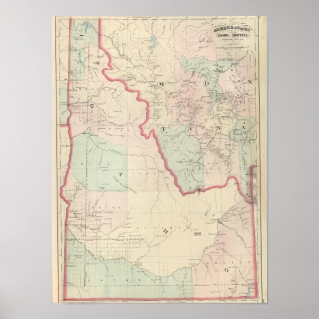 Idaho, Montana Western Portion Poster (Framsidan)