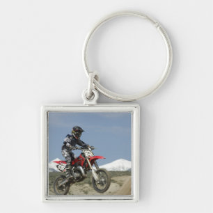 Idaho, Motocross Racing, Motorcykeltävling Fyrkantig Silverfärgad Nyckelring