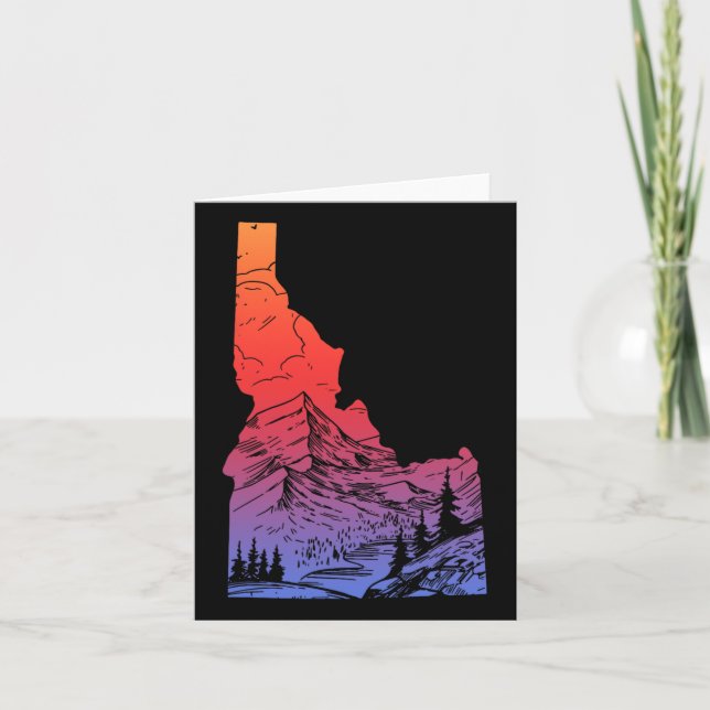 Idaho Mountains Pride State Karta Hiking Camping V Kort (Framsida)